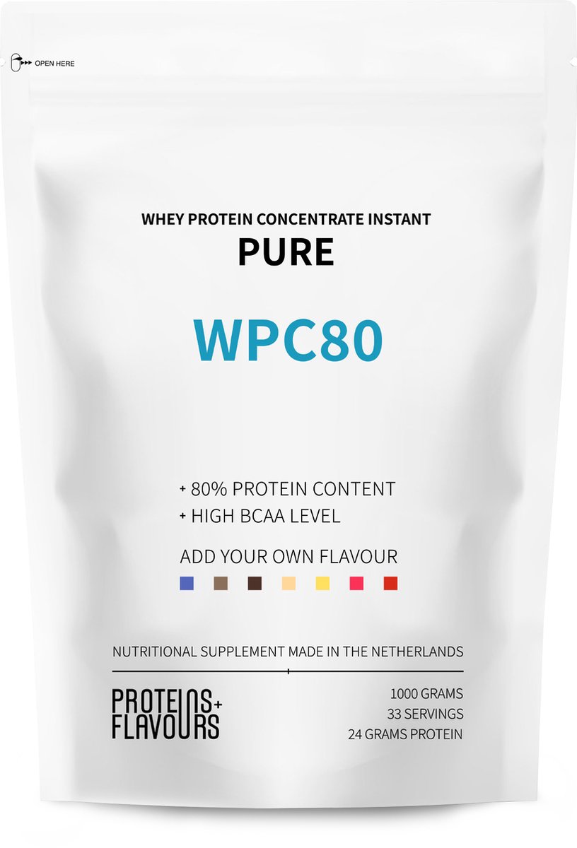 Goedkoopste Proteins Flavours - Whey Protein Concentrate - WPC80 Pure Whey Concentraat - Instant Eiwitpoeder zonder smaak - 1000 gram
