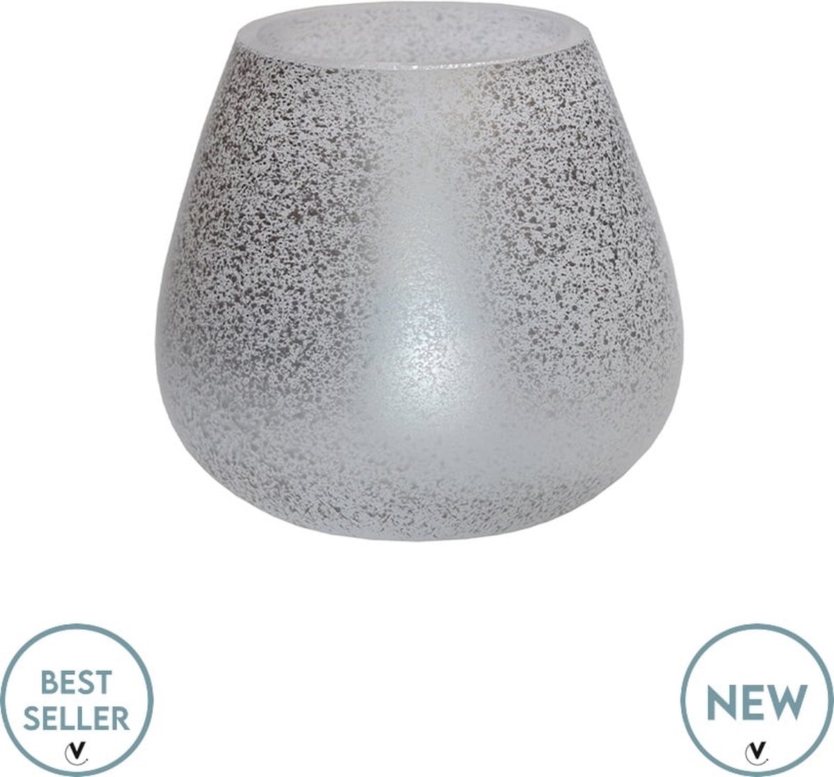 Waxinelichthouder Tasman | XS | Sparkle Silver | Ø12,5xH11,5 cm