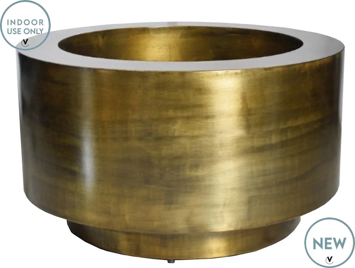 Bloempot Uyuni| Medium | aged brass | Geborsteld brons goud | Ø60 x H35 cm