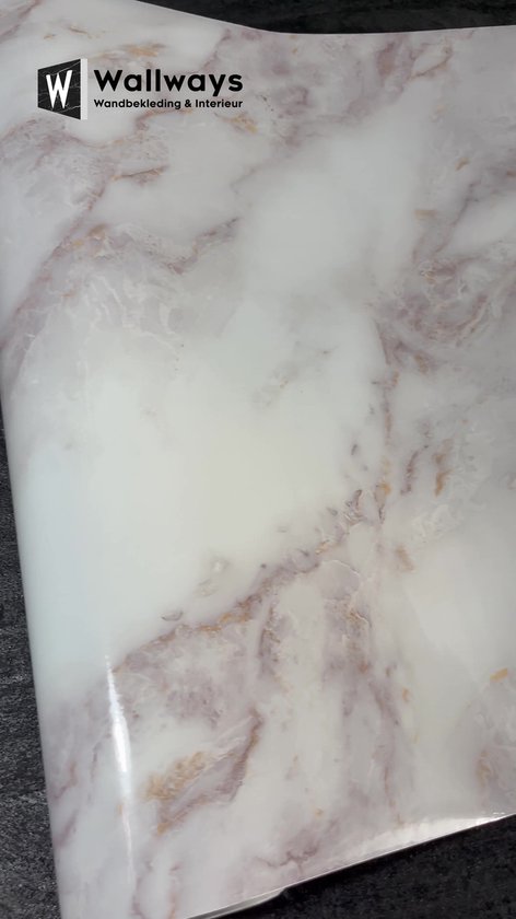 Papier peint autocollant Wallways - Décoration murale - Résistant à l'eau et à la chaleur - 60 cm x 10 m - Marbre Goud