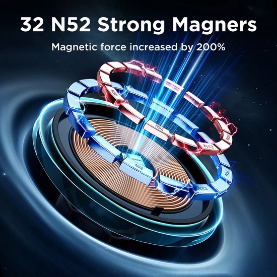 WODHMIEY Magnet Handyhalterung mit Elektrischem Vakuum & 3-Fach Klappmechanismus, 360° Rotation, für iiPhone 16/15/14/13/12 & Android, Universal für Auto, Zuhause, Spiegel, Fitnessstudio, Küche usw