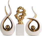 IvoQ Set de statues de Décoration dorées de Luxe – Accessoires de maison élégants pour intérieur moderne