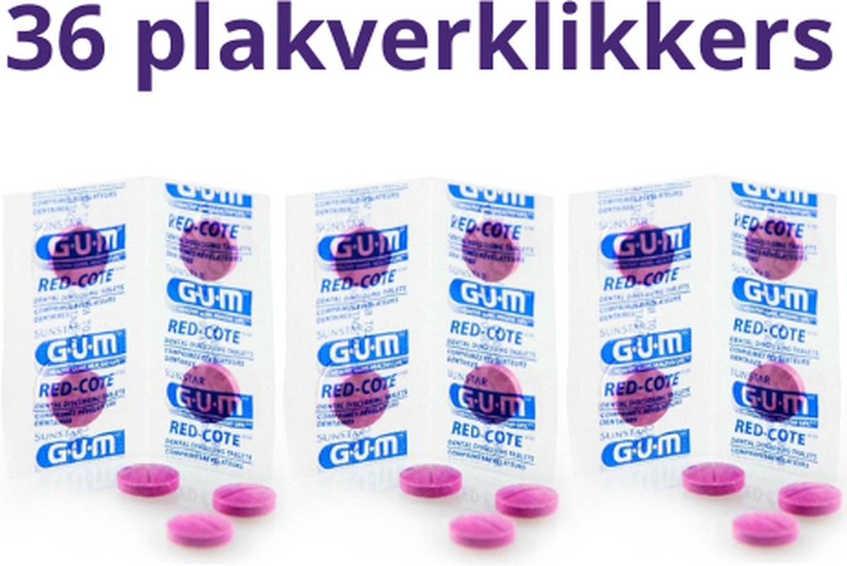 Goedkoopste Gum Red-Cote Plakverklikker Tabletten - 3 x 12 stuks - Voordeelverpakking