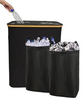 Bol.com Bellettini Prullenbak Afvalscheiding - Flessenmand - Prullenbak - 600D Oxford - Zwart aanbieding