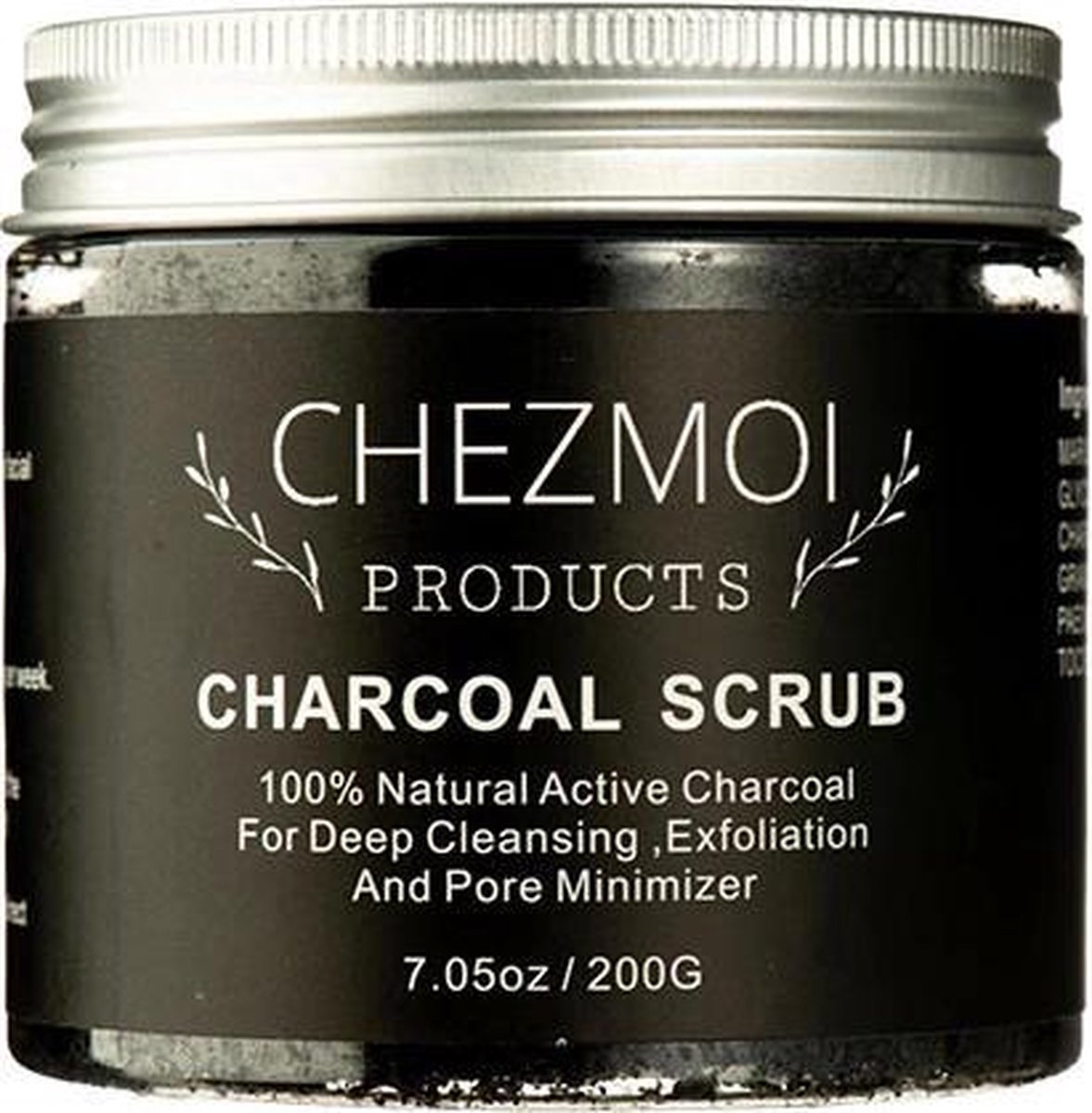 Chezmoi Luxe Charcoal Scrub | Gezicht en Lichaam | Natuurlijk Houtskool | 100% Natuurlijke ingrediënten