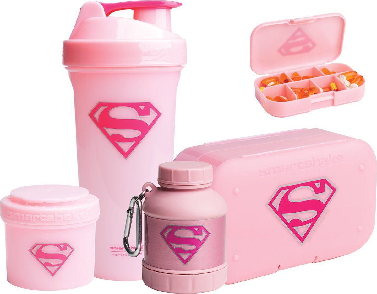 Goedkoopste Smartshake - 1x 800ml shakebeker complete Supergirl set