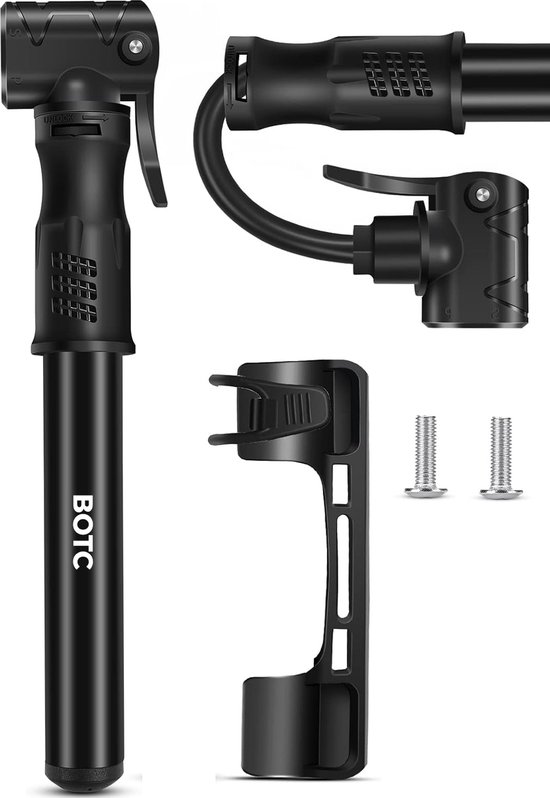 BOTC Fietspomp - Handpomp - Autoventiel - Dunlopventiel - Zwart
