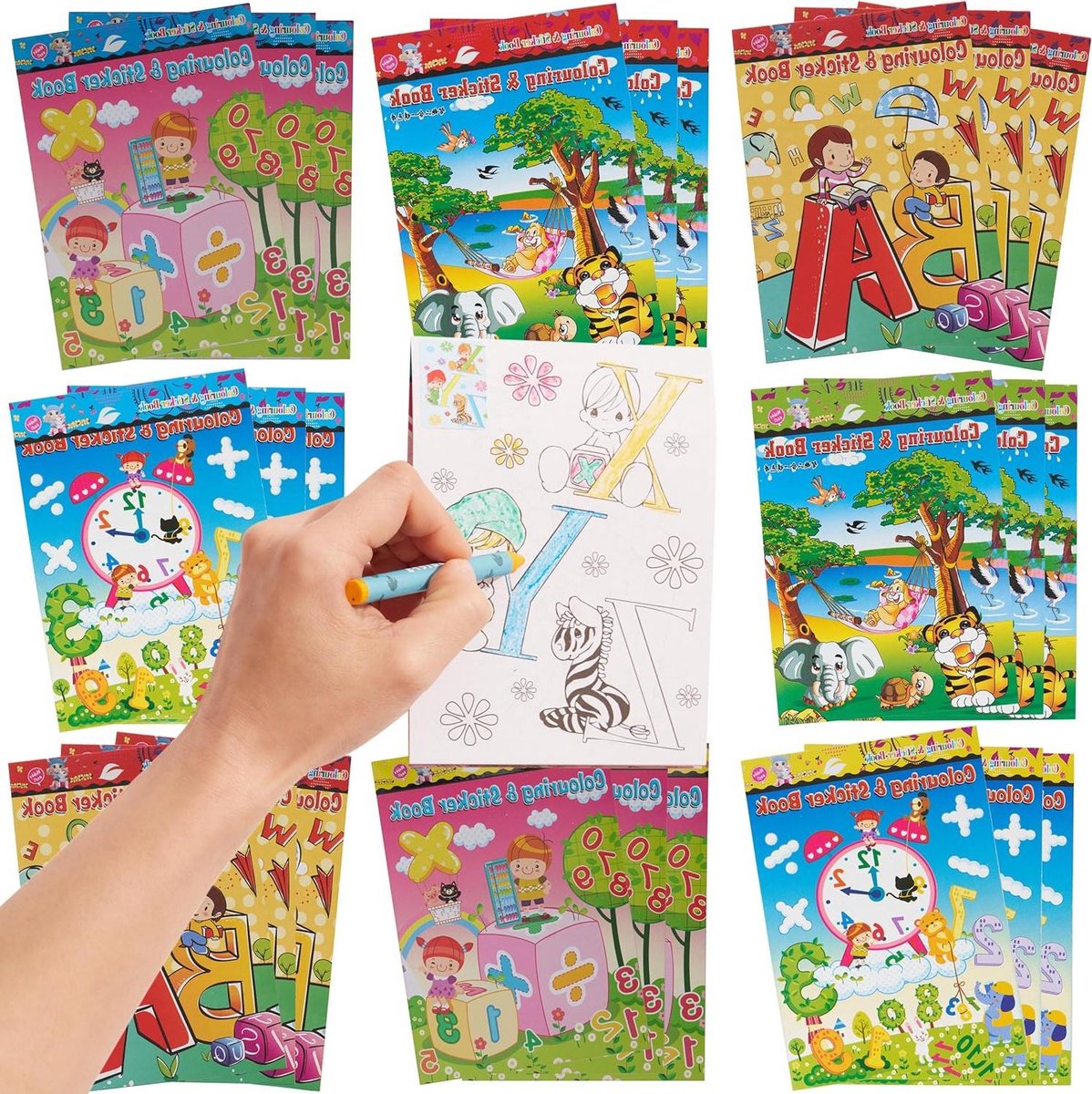 24 Mini Kleurboeken en Stickers voor Kinderen Ideaal voor Bruiloften Kinderfeestjes Verjaardagen Jongens & Meisjes Tekendoos