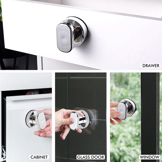 Zuignap Handgreep Deur 2 Stuks Zuignap Handgreep Lade Kast Koelkast Deur Glas Draagbare Mobil