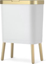 Bol.com High Aspect® - Prullenbak op pootjes - Wit & Goud 15L - Design - Afvalbak - Afvalemmer - Prullenbak - Prullenbakken - Vu... aanbieding
