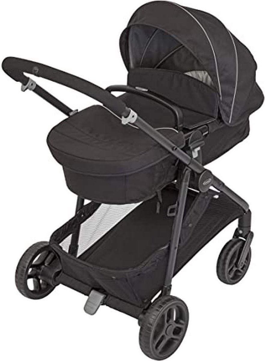 Image of 2-in-1 kinderwagen/kinderwagen zwart - geboorte tot 4 jaar - 0-22 kg - Pramette naar kinderwagen Kinderwagen