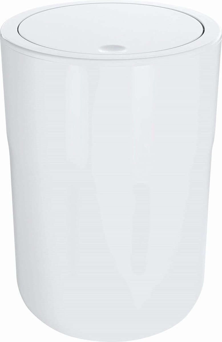 Goedkoopste Cosmetica-emmer met schommeldeksel - 5 liter, wit, ideaal voor badkamer en kantoor