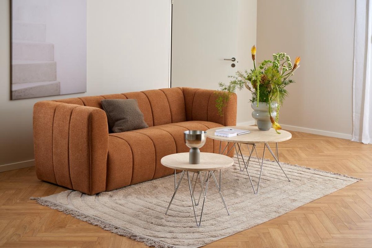 Giga Living Bijzettafel Hermanson - 55x55x41,4cm - Beige Travertin