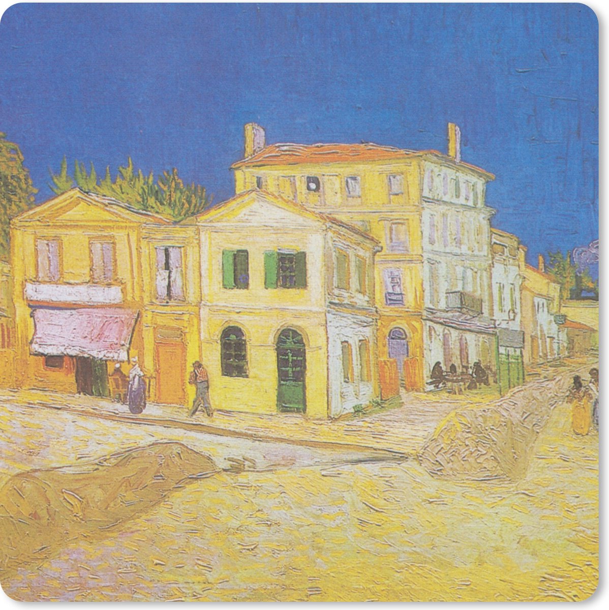 Muismat 30x30 cm - Mousepad Het gele huis - Vincent van Gogh - Muismatten