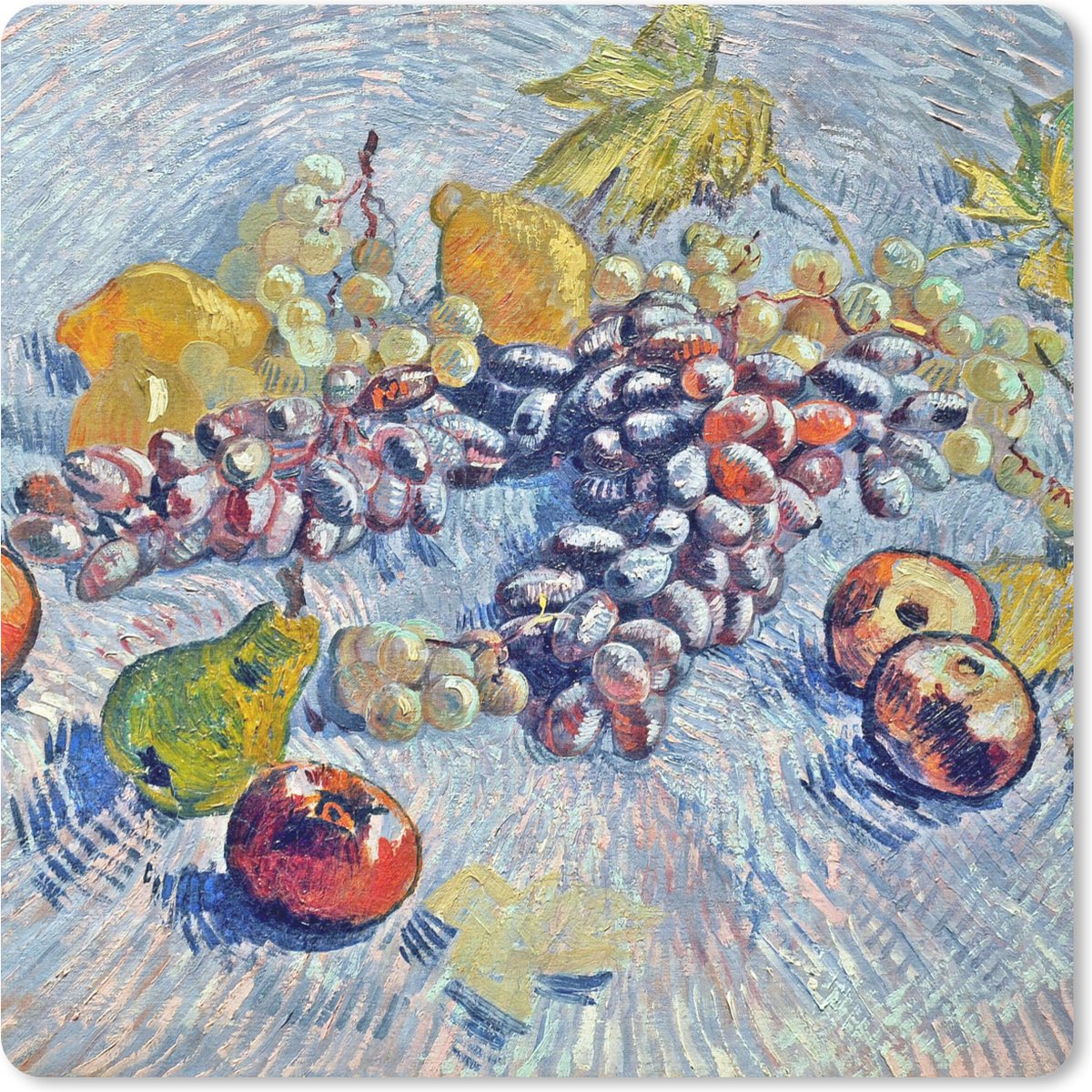 Muismat 30x30 cm - Mousepad Druiven, citroenen, peren en appels - Vincent van Gogh - Muismatten