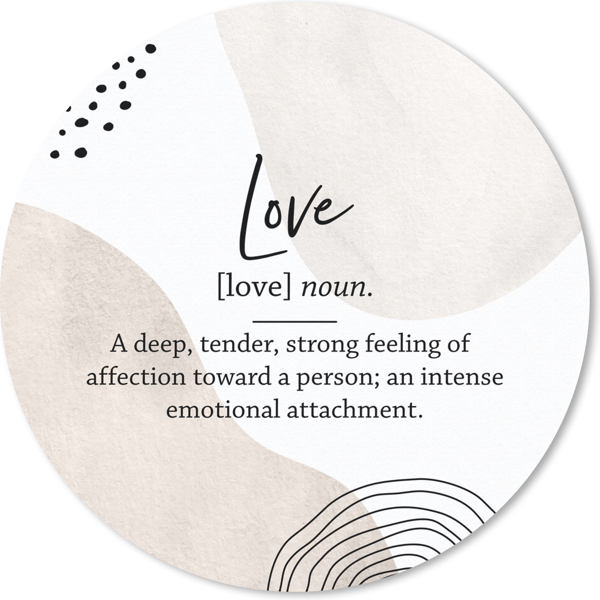Muismat rond 40x40 cm - Mousepad Woordenboek - Love - Quote - Ronde muismatten