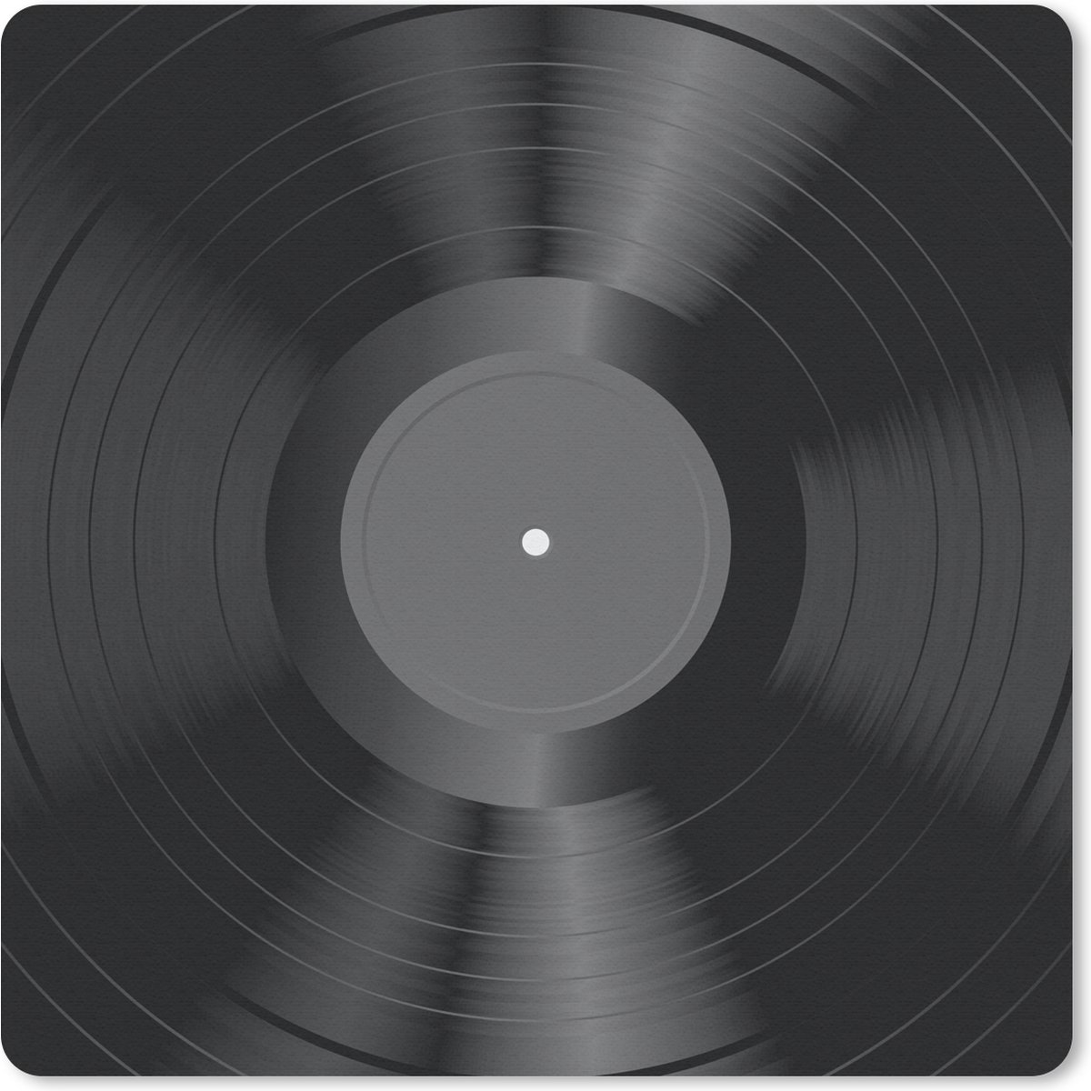 Muismat 30x30 cm - Mousepad Vinyl LP - Vintage - Grijs - Muismatten