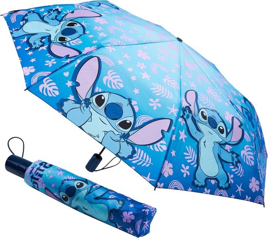 Bluey Paraplu voor kinderen, transparant, met blauwe print, handmatige opening, 100% POE met glasvezelstructuur, origineel product, ontworpen in Spanje, Meerkleurig, Mediana