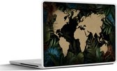 Laptop sticker - 11.6 inch - Wereldkaart - Tropische Planten - Bladeren - 30x21cm - Laptopstickers - Laptop skin - Cover
