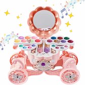 Meedeer kinder make-up set-kinder make up meisjes-Make up meisjes koffer-Met Licht en Muziek-Veilige en wasbare-make up koffer-make up set meisjes-speelgoed-make-up-kindercadeaus voor meisjes van 3 tot 10 jaar