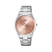Q&Q C10A-017PY - Montre - Analogique - Femme - Femme - Bracelet Acier - Rond - Métal - Chiffres - Argent - Saumon
