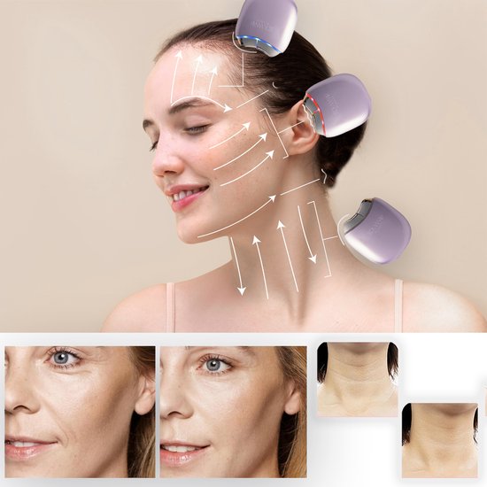 Premium EMS Gua Sha Gezichtsmassage & Beauty Apparaat met Lichttherapie - Depuff, Verjong & Contour - Blauw, Groen & Red Light Therapy - Huidverjonging, Facelift & Anti-Rimpel - LED Masker - Gezichtsroller - Skincare - Voor Alle Huidtypes