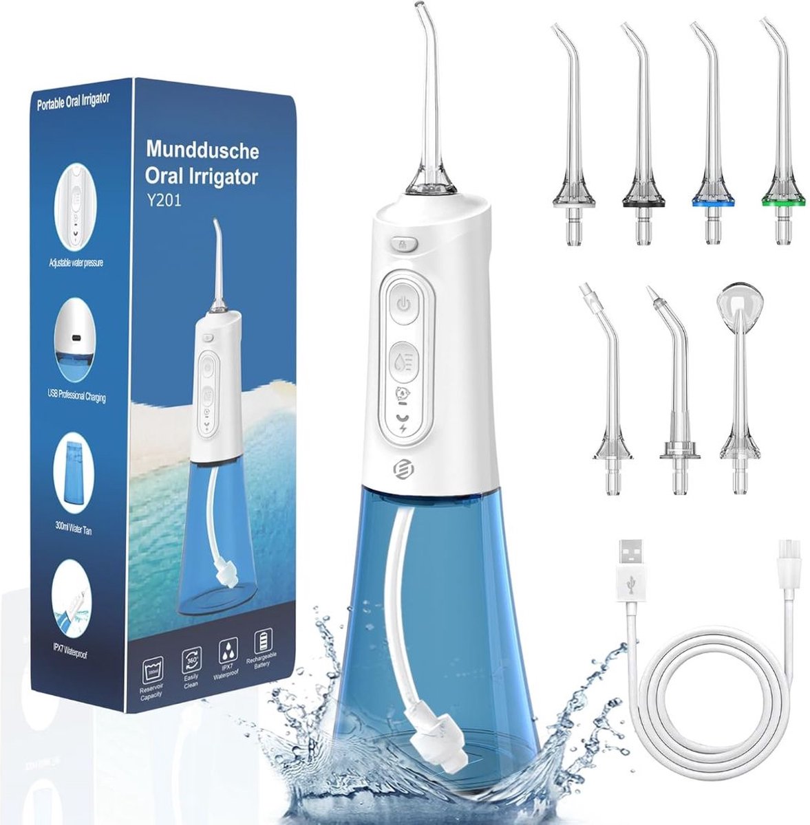 Bol.com Equivera Waterflosser - Monddouche - Elektrisch Flosapperaat - Water Flosser - Waterflosser Draadloos - Water Flosser Dr... aanbieding