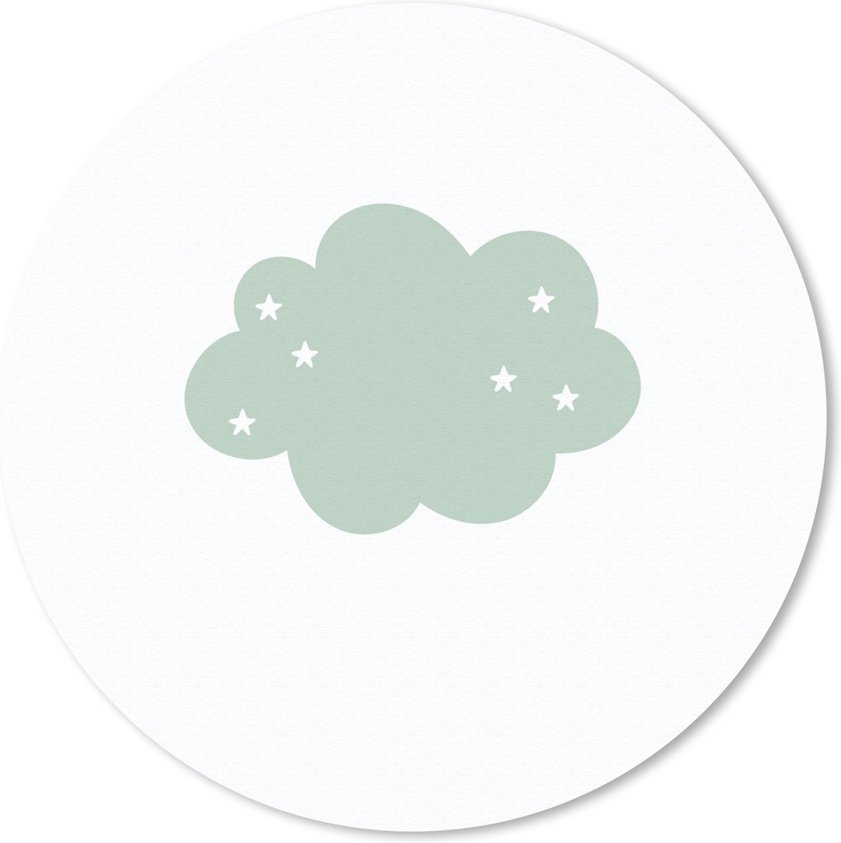 Muismat rond 40x40 cm - Mousepad Wolk - Meiden - Jongens - Sterren - Pastel - Kind - Ronde muismatten