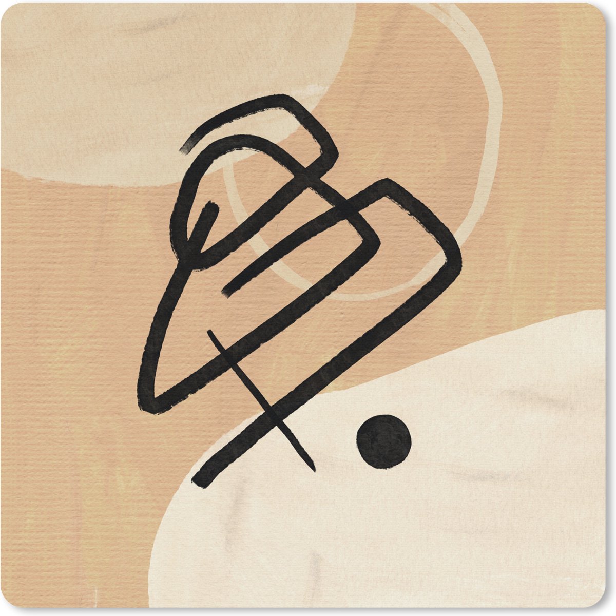 Muismat 30x30 cm - Mousepad Design - Abstract - Zwart - Bruin - Muismatten
