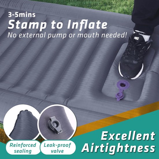 Zelfopblazende Campingmat - Ultralichte Slaapmat voor Buitenactiviteiten - Comfortabel en Draagbaar - 186 x 76 x 12,5 cm van Merkloos — afbeelding 4