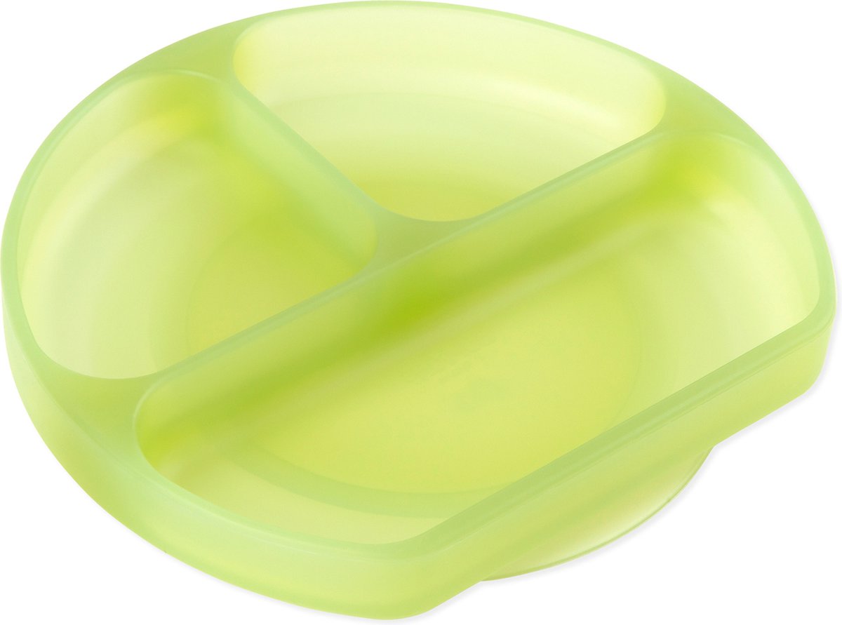 Goedkoopste Bumkins - Siliconen vakjesbord met zuignap (3 vaks) - Groen Jelly