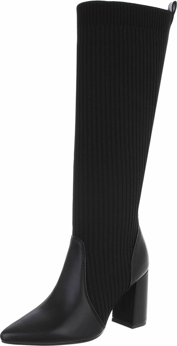 ZoeZo Design lange laarzen nieuwe collectie herfst winter 2024 2025 hoge laarzen klassieke laarzen hoogwaardig PU leder stretch stof soklaarzen hakhoogte