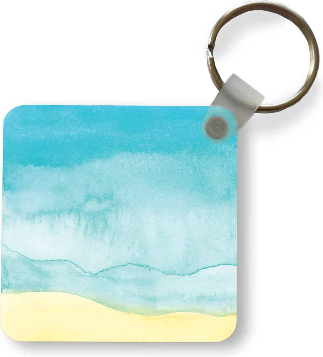 Sleutelhanger - Uitdeelcadeautjes - Strand - Zee - Waterverf - Plastic