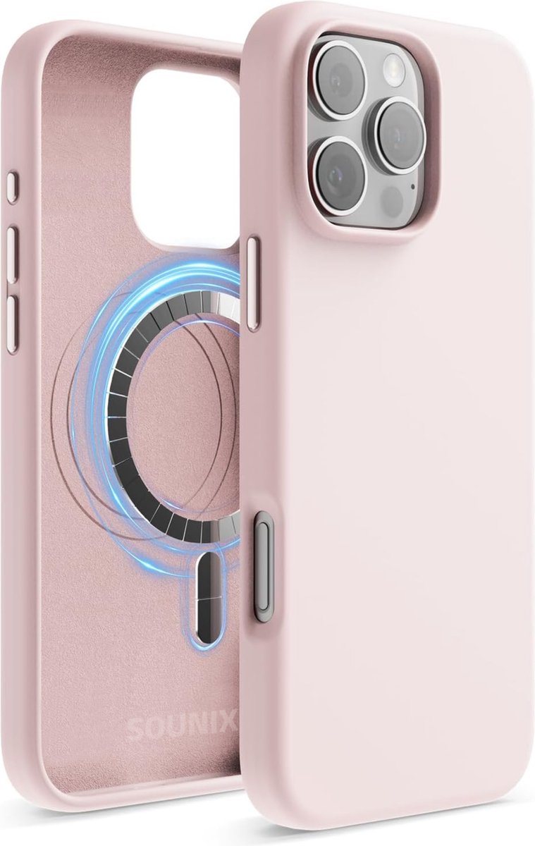 Geschikt voor iPhone 16 Pro Max hoesje - Hoesje - Roze - Sounix
