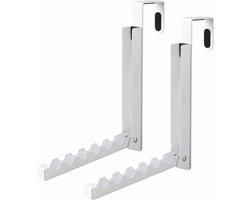 Opvouwbare Hangers voor Boven de Deur - Handdoekenrek met 6 Groeven voor Kleding en Jassen - 2 Stuks