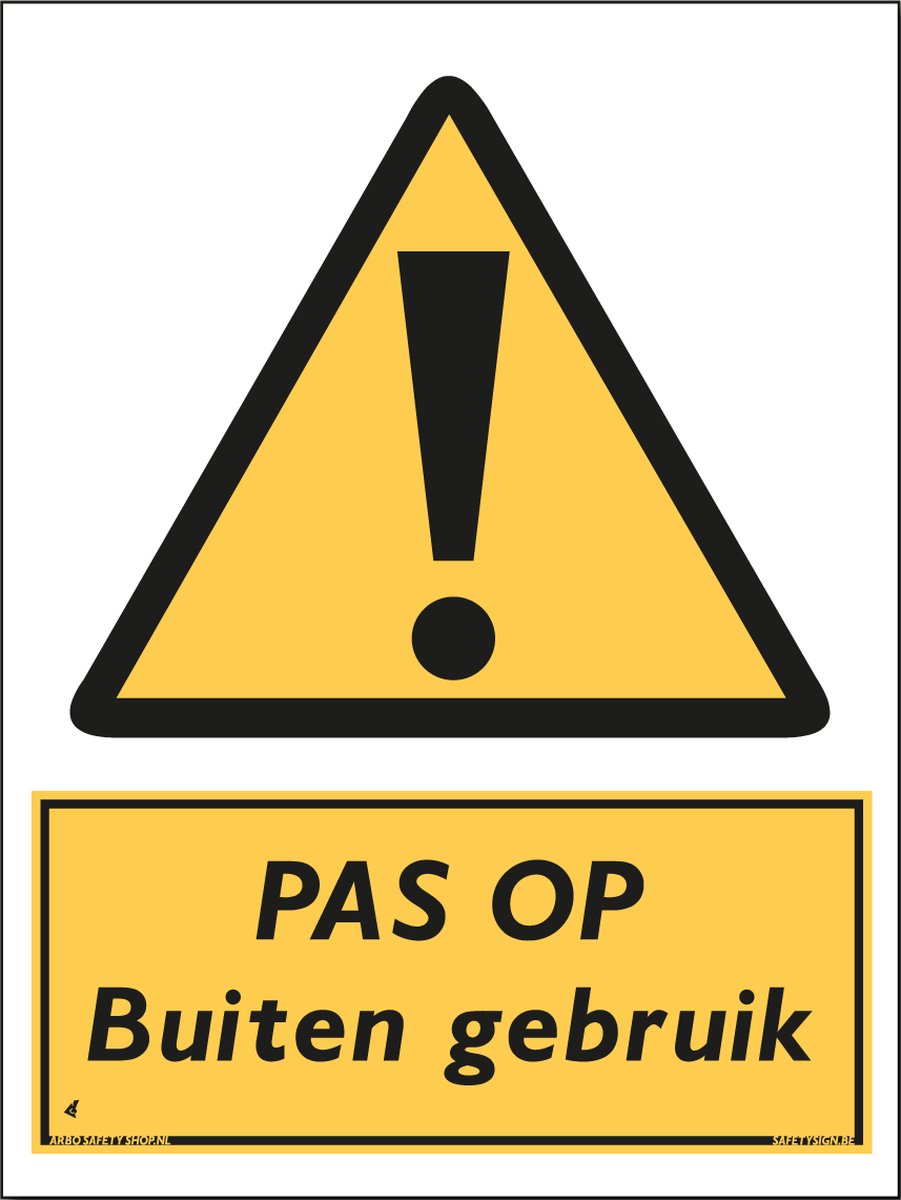 Buiten gebruik bord - Pas op - Aluminium - 30 x 40 cm