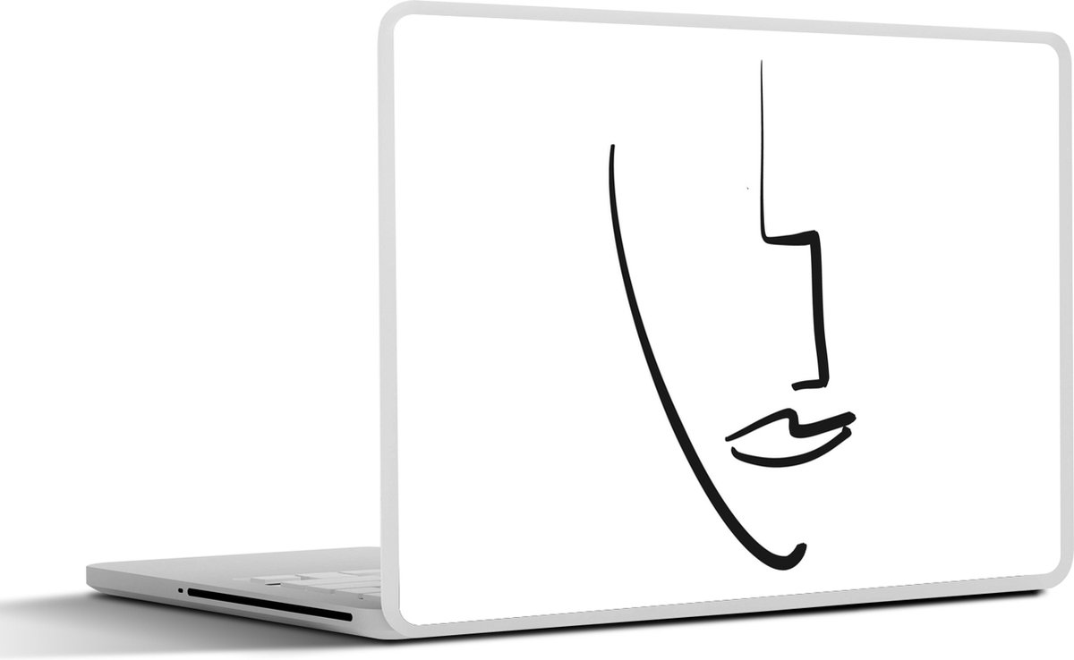 Laptop sticker - 17.3 inch - Gezicht - Vrouw - Abstract - 40x30cm - Laptopstickers - Laptop skin - Cover