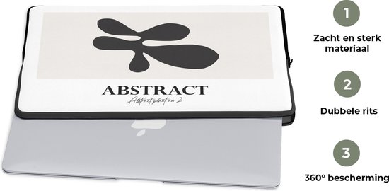 Housse pour ordinateur portable 13 pouces - Zwart - Beige - Abstrait - Housse pour ordinateur portable