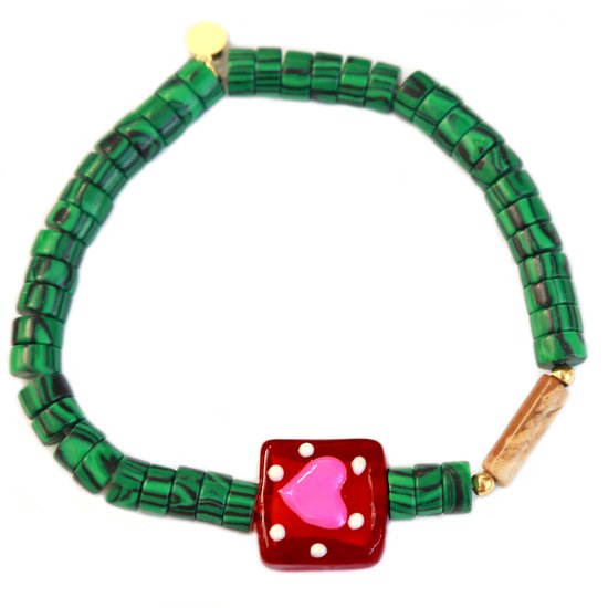 Bracelet coeur en malachite