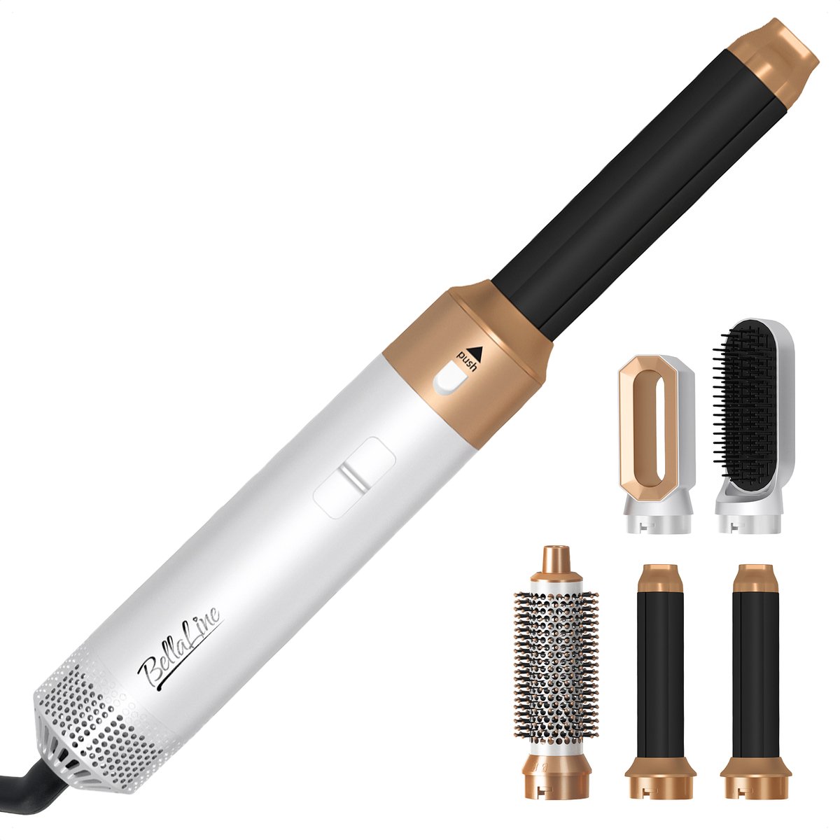 BellaLine - Airstyler - Krultang 5 in 1 - Fohnborstel - 5 in 1 Multi styler - krultang - Multistyler - Multistyler krultang - Fohn - Haardroger - Haardroger met Borstel — afbeelding 6