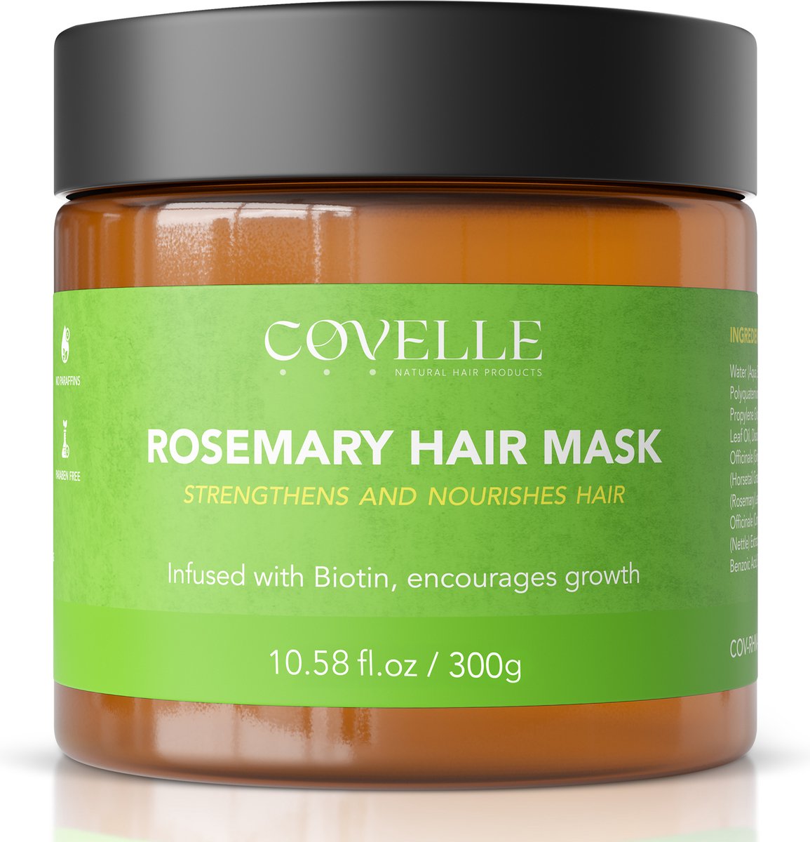 Bol.com Covelle - Rozemarijn Haarmasker - Wondermiddel - Haargroei - Haarvoeding - Hoofdhuid - Curly Girl - CG methode approved ... aanbieding