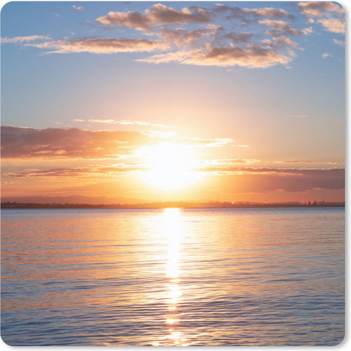 Muismat 30x30 cm - Mousepad Zee - Zon - Kleuren - Muismatten