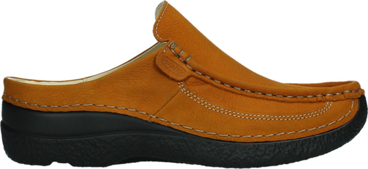 Wolky Slippers Roll Slide donker okergeel nubuck