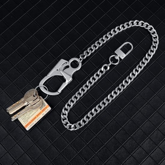 Gothic kruisbroek ketting blad broek ketting punk zwaard jeans portemonnee ketting hiphop ster portemonnee taille schakelkettingen tas riem lichaamssieraden voor vrouwen mannen, Einheitsgröße