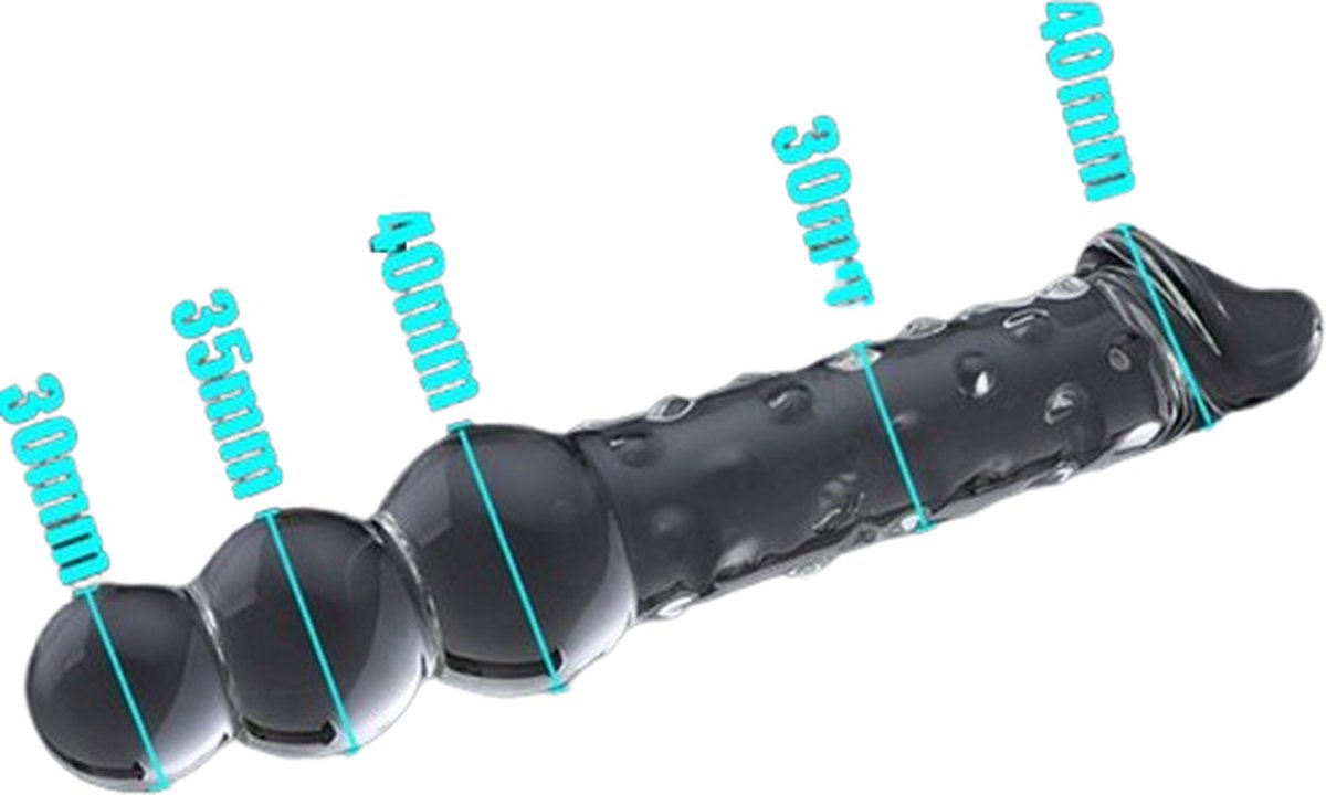 Goedkoopste Glazen buttplug dildo - Anale kralen - Penis vorm - 2 in 1 - Lange dildo - Grote anale pug