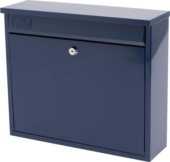 Burg-Wachter MB02MB Midnight Blue Elegance Wandmontage Gegalvaniseerd Staal Afsluitbare Weerbestendige Postbus - 36x31x10cm, 310 x 362 x 112