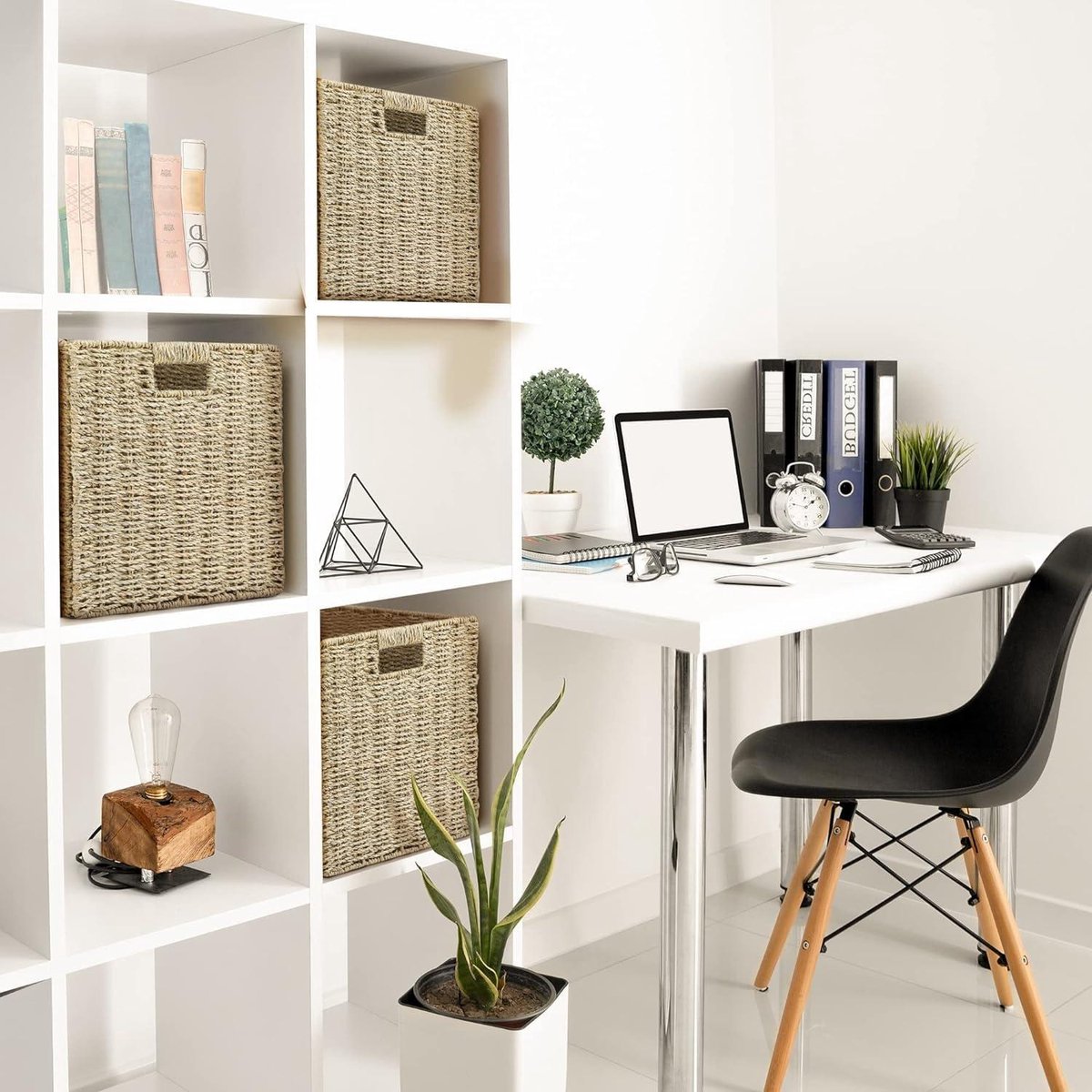 2x Gevlochten Opbergmand 28x28x28 Cm - Opvouwbaar Met Handgrepen Voor Kallax, Badkamer En Keuken