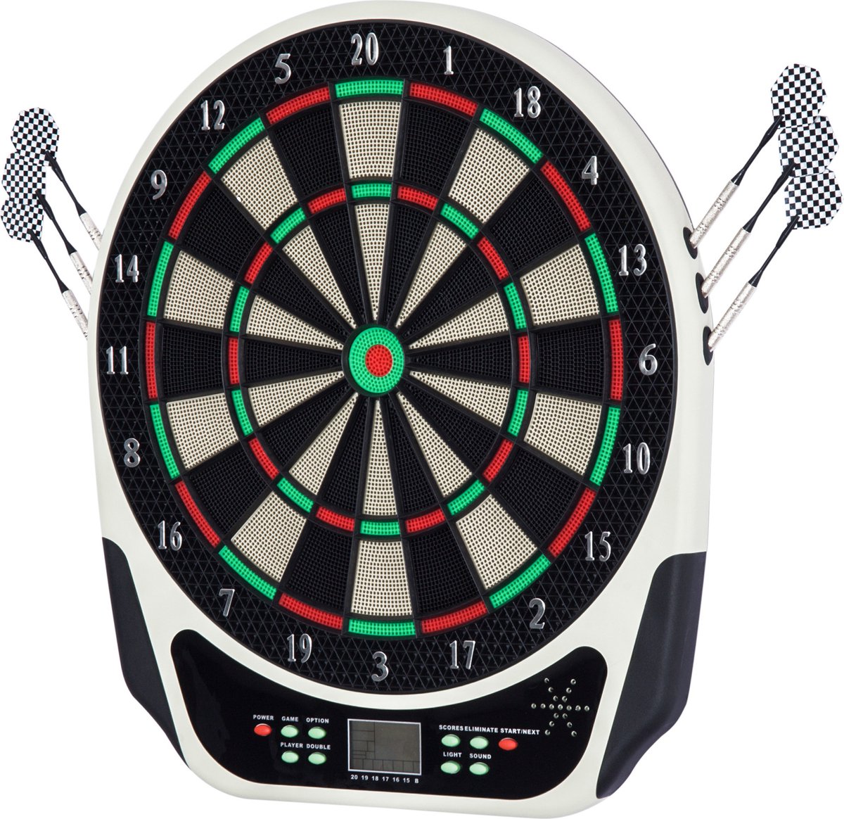 HOMCOM Dartbord elektronisch dartbord dart dartspel 6 darts 8 spelers 5550-4363