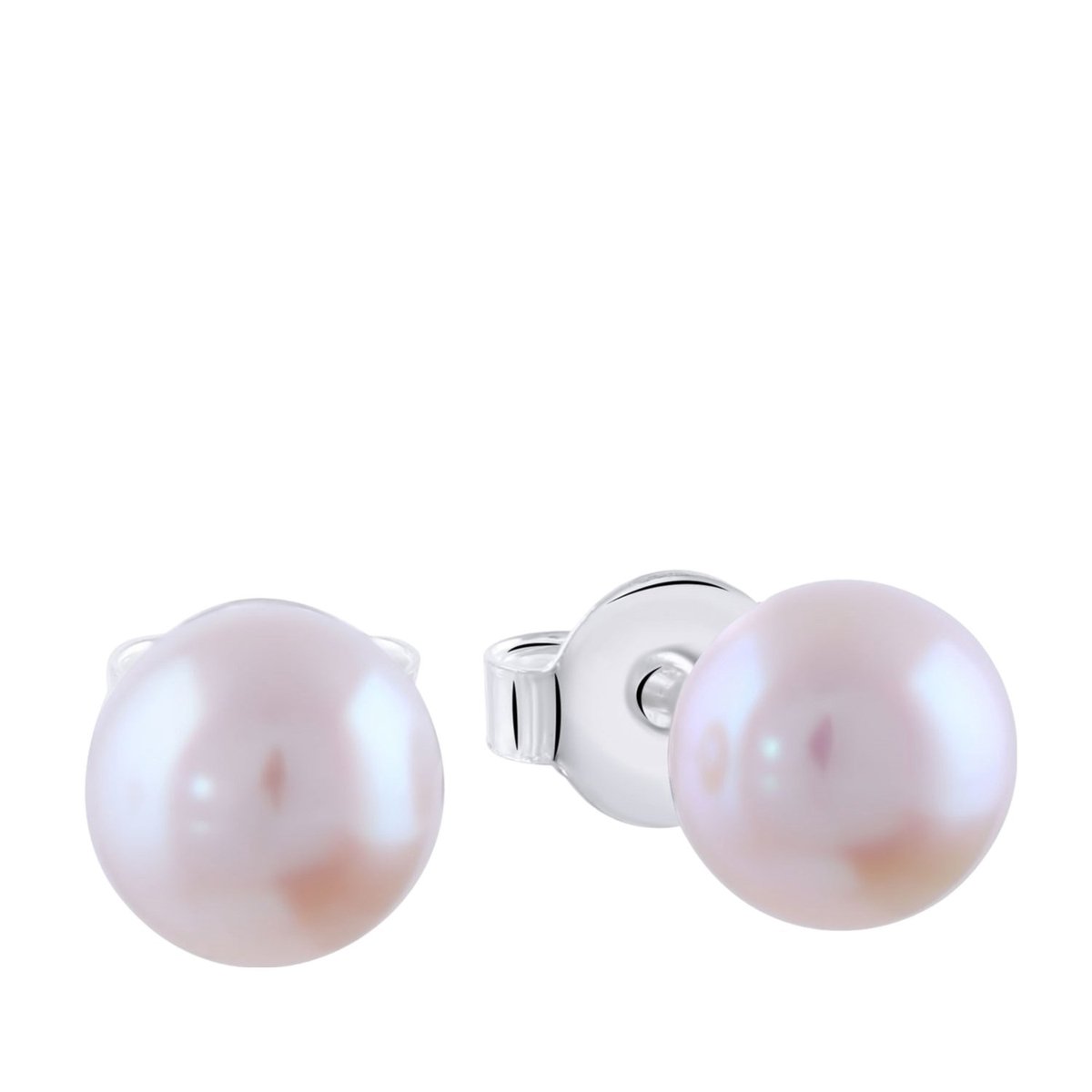 Lucardi Dames Oorbel zoetwaterparel 6mm - Oorbellen - Cadeau - Echt Zilver - Zilverkleurig