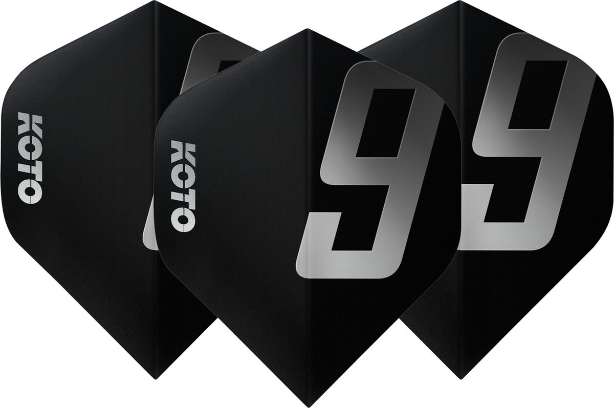KOTO 9 Edition Metallic NO2 Black & White - Dart Flights